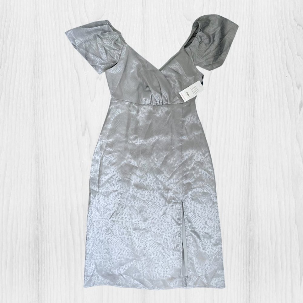 NWT Shoedazzle Dusty‎ Blue Midi Dress - Size Small - Picture 3 of 7